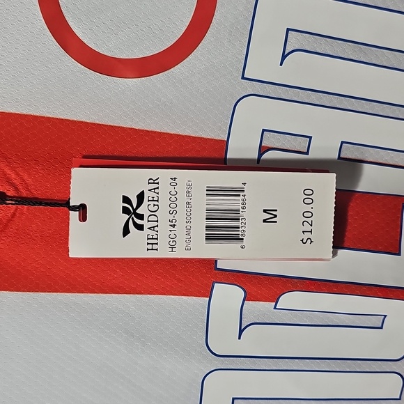 England Themed White and Red Men's Soccer Jersey Shirt Medium New - Picture 7 of 11